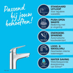 GROHE Swift QuickFix Wastafelkraan - s-size - met push open waste - chroom SW1109189