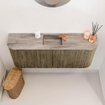 Mondiaz JOYA-DLUX Meuble de toilette 103,2 cm - arrondis gauche et droite couleur Dusk - Lavabo FAYE position Milieu 1 trou de robinet couleur Oza SW1426033