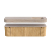 MONDIAZ THOR-DLUX 170cm badmeubel ronding links + rechts kleur Oak met 1 lade en 2 deuren. Vrijhangende wastafel CLOUD Rechts 1 kraangat kleur Saba. SW1465715