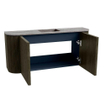 Mondiaz JOYA-DLUX 93.2cm toiletmeubel - ronding links en rechts kleur Shadow - Wastafel FAYE positie Midden Zonder kraangat kleur Oza. SW1425080