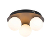 QAZQA Cederic plafonnier de salle de bains - 23x23x10,3 cm - 3 lumières - rond - noir mat SW1187239