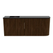 Mondiaz JOYA 101.6cm meuble de salle de bains - arrondi droit couleur Walnut - Vasque FAYE position Gauche Sans trou de robinet couleur Urban. SW1421361