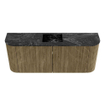 Mondiaz JOYA-DLUX Meuble de salle de bains 103.2cm - arrondis gauche et droite couleur Dusk - Vasque FAYE position Milieu 1 trou de robinet couleur Lava SW1423269