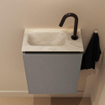 MONDIAZ TURE-DLUX Meuble WC 40 cm Smoke. EDEN vasque Ostra position gauche. Avec 1 trou de robinet. SW1105119