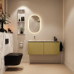 MONDIAZ TURE-DLUX Meuble toilette - 120cm - Oro - EDEN - vasque Glace - position gauche - sans trou de robinet SW1103425