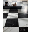 SAMPLE Terravito Fareno wand- en vloertegel - 75x75cm - 10mm - Vierkant - gerectificeerd - Marmerlook - Wit/zwart mat SW736314