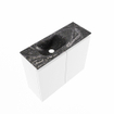 MONDIAZ TURE-DLUX Meuble toilette - 60cm - Talc - EDEN - vasque Lava - position gauche - sans trou de robinet SW1103596