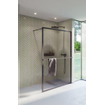 Douche à l'italienne Riho Lucid 100x200cm avec porte-serviettes cadre noir SW415768