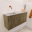 Mondiaz JOYA-DLUX 91.6cm meuble de salle de bains - arrondi droit couleur Dusk - Vasque FAYE position Gauche Sans trou de robinet couleur Glace. SW1423205