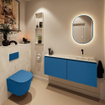 MONDIAZ TURE-DLUX Meuble toilette - 120cm - Jeans - EDEN - vasque Ostra - position droite - sans trou de robinet SW1104883