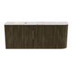 Mondiaz JOYA-DLUX Meuble de toilette 101.6cm - arrondi droit couleur Shadow - Lavabo FAYE position Gauche 1 trou de robinet couleur Frappe. SW1422723