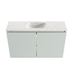 MONDIAZ TURE-DLUX Meuble toilette - 80cm - Greey - EDEN - vasque Ostra - position centrale - 1 trou de robinet SW1104866