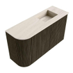 Mondiaz JOYA-DLUX 71.6cm toiletmeubel - ronding links kleur Shadow - Wastafel FAYE positie Rechts Zonder kraangat kleur Meli. SW1424907