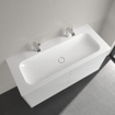 Villeroy & Boch Finion lavabo-plan de toilette - avec 2 trous de robinetterie 120x50cm - ceramic+ sans trop-plein blanc SW106532