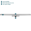 Easydrain compact zero drain 6x80cm plaque simple avec sortie latérale 50mm acier inoxydable 2301355