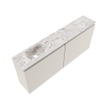 MONDIAZ TURE-DLUX Meuble de toilettes 120 cm Linen. Lavabo EDEN Glace position gauche. Sans trou de robinet. SW1103362