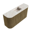 Mondiaz JOYA-DLUX 83.2cm meuble de salle de bains - arrondi gauche et droite couleur Dusk - Vasque FAYE position Milieu 1 trou de robinet couleur Frappe SW1423143