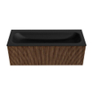 MONDIAZ KURVE 120cm Meuble salle de bain - couleur Walnut - 1 tiroir - vasque BIG LARGE centre - 1 trou de robinet - Urban SW1138485