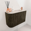 Mondiaz JOYA-DLUX 61.6cm toiletmeubel - ronding links kleur Shadow - Wastafel FAYE positie Rechts 1 kraangat kleur Ostra. SW1423032