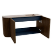 Mondiaz JOYA-DLUX 81.6cm toiletmeubel - ronding links kleur Walnut - Wastafel FAYE positie Rechts Zonder kraangat kleur Saba. SW1424670