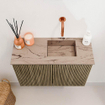 Mondiaz JOYA-DLUX 60cm meuble de toilette - couleur Dusk - Lavabo FAYE position Droite Sans trou de robinet couleur Arena. SW1425741