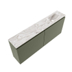 MONDIAZ TURE-DLUX Meuble de toilettes 120cm Army. Lavabo EDEN Glace position droite. Sans trou de robinet. SW1103168