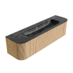 MONDIAZ KURVE-DLUX 170cm Meuble salle de bain avec module 25 G et D - couleur Oak - 1 tiroir - 2 portes - vasque BIG LARGE centre - 2 trous de robinet - couleur Lava SW1137162