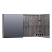 BRAUER Impress Deluxe armoire de toilette - 120x70x15cm - éclairage interne et externe - 2 portes miroir double face - Bois flotté SW499527