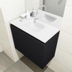 MONDIAZ OLAN Kit lave-mains - 60x30x40cm - 0 trous de robinet - 1 tiroir - urban mat - lavabo centré - Solid Surface Blanc SW473213