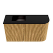 Mondiaz JOYA 71.6cm meuble de toilette - arrondi droit couleur Chêne - Vasque FAYE position Gauche Sans trou de robinet couleur Urban SW1421223