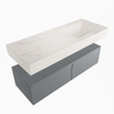 Mondiaz ALAN-DLUX Ensemble de meuble - 120cm - meuble - Plata mat - 2 tiroirs - Lavabo Cloud Ostra suspendu - vasque droite - 1 trou de robinet - Beige SW807855