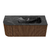 MONDIAZ KURVE-DLUX 115cm Meuble salle de bain avec module 25 G - couleur Walnut - 1 tiroir - 1 porte - vasque BIG SMALL droite - sans trou de robinet - couleur Lava SW1137216