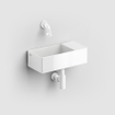 Clou New Flush 3 lave-mains 35x18cm sans trou de robinet en céramique blanc brillant SW106238