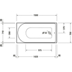 Duravit D-Neo baignoire 150x75x48.5cm 125litres Blanc Brillant SW640377