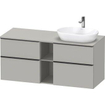 Duravit D-neo Meuble sous vasque 140x55x66.4cm 4 tiroirs Gris béton mat SW641302