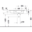 Duravit ME by Starck meubelwastafel asymmetrisch met wastafel rechts 83x49cm 1 kraangat met overloop mat wit SW297060
