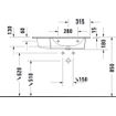 Duravit Me by Starck Vasque pour meuble - 83x49cm - cuve à droite - 1 trou de robinet - avec trop-plein - blanc mat SW297060