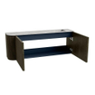 Mondiaz JOYA-DLUX Meuble de salle de bains 111.6cm - arrondi gauche couleur Shadow - Vasque FAYE position Droite 1 trou de robinet couleur Glace SW1422790
