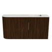 Mondiaz JOYA-DLUX 81.6cm toiletmeubel - ronding links kleur Walnut - Wastafel FAYE positie Rechts Zonder kraangat kleur Ostra. SW1422615