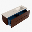 Mondiaz CIRO-DLUX Badkamermeubelset - 150x45x50cm - Solid surface wastafel Meli - 1 wasbak Rechts - zonder kraangaten - 4 lades - Ruby SW1531779