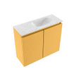 MONDIAZ TURE-DLUX Meuble toilette - 60cm - Ocher - EDEN - vasque Opalo - position droite - 1 trou de robinet SW1104457