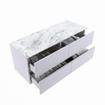 MONDIAZ VICA-DLUX Ensemble meuble de salle de bains - 120cm - meuble bas Cale - 4 tiroirs - lavabo encastré Cloud gauche - sans trous de robinet - version hauteur 60cm - Glace SW1088378