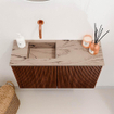 Mondiaz JOYA-DLUX 70cm toiletmeubel - kleur Ruby - Wastafel FAYE positie Links Zonder kraangat kleur Arena. SW1425273