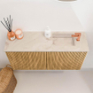 Mondiaz JOYA-DLUX Meuble de salle de bains 80cm - couleur Oak - Vasque FAYE position Droite 1 trou de robinet couleur Frappe SW1421910