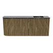 Mondiaz JOYA-DLUX 101.6cm toiletmeubel - ronding links kleur Dusk - Wastafel FAYE positie Rechts Zonder kraangat kleur Lava. SW1423322
