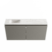 MONDIAZ TURE-DLUX Meuble de toilettes 100cm Smoke. EDEN lavabo Ostra position gauche. Avec 1 trou de robinet. SW1105115