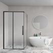 Aqua Vista Lokla paroi latérale - 30x200cm - incl. kit de montage - pour cabine de douche - noir mat SW1413255