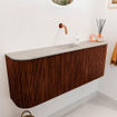 Mondiaz JOYA-DLUX Meuble de salle de bains 113.2cm - arrondis gauche et droite couleur Ruby - Vasque FAYE position Milieu Sans trou de robinet couleur Opalo SW1423763