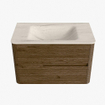 Mondiaz CIRO-DLUX Badkamermeubelset - 80x45x50cm - Solid surface wastafel Meli - 1 wasbak Midden - zonder kraangaten - 2 lades - Dusk SW1533137