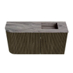 Mondiaz JOYA-DLUX Meuble de toilette 81,6cm - arrondi gauche couleur Shadow - Vasque FAYE position Droite 1 trou de robinet couleur Sombra. SW1425220